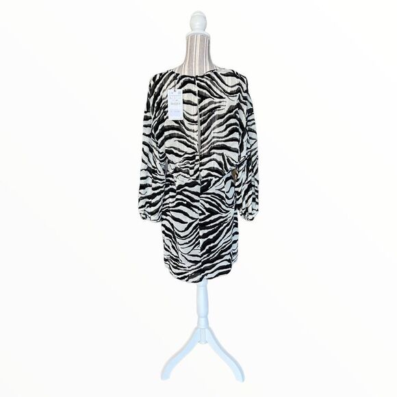 ZARA | Zebra | ANIMAL PRINT MINI DRESS - Picture 4 of 11